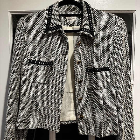 Neiman Marcus Blazer, Black & White, Size 10 - Picture 1 of 5
